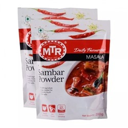 Смесь молотых специй Самбар (2 х 200 г), Sambar Powder Set, произв. MTR