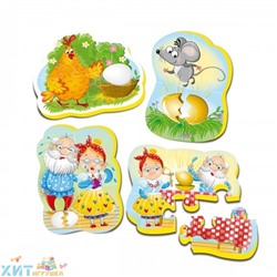 Мягкие пазлы Baby puzzle Сказки "Курочка ряба" 4 картинки, 16 эл. VT1106-61, VT1106-61