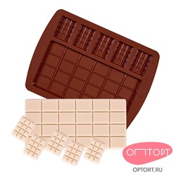 Форма силиконовая для шоколада «Плитки микс 6 в 1»