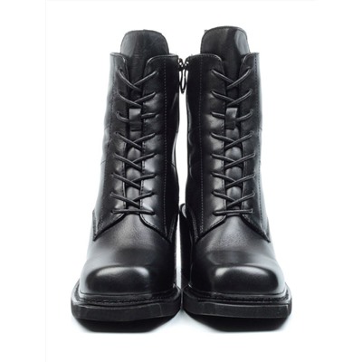 E21W-2A BLACK Ботинки зимние женские (натуральная кожа, натуральный мех) размер 37