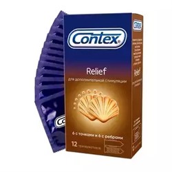CONTEX Relief   презервативы усиливают стимуляцию 12 шт.