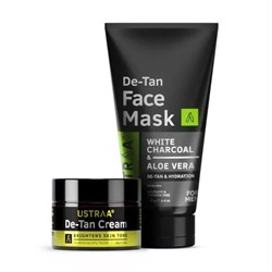 Набор для осветления кожи: маска и крем для лица (125 г + 50 г), De-Tan Face Mask and De-Tan Cream Set, произв. Ustraa