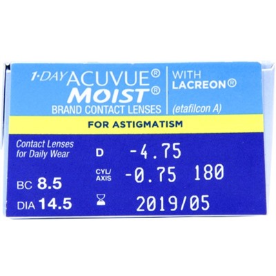 1-Day Acuvue Moist for Astigmatism, 30 pk