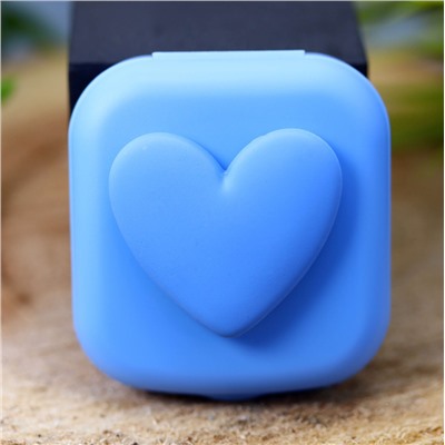 Контейнер для линз «Heart paint», blue