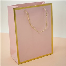 Пакет подарочный (M) «Classic line», light pink (33*25*12)