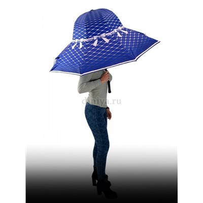 Зонт-трость шляпа женский DAIS арт.7709-11 полуавт (сетка)