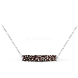 Колье из родированного серебра с кристаллом Swarovski КЦ-010р001М127