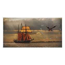 Часы-картина настенные, серия: Море, "Парусник", 40 х 76 см