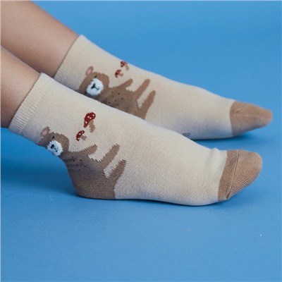 Набор детских носков «Мишки в лесу» в мягкой упаковке, 3 пары