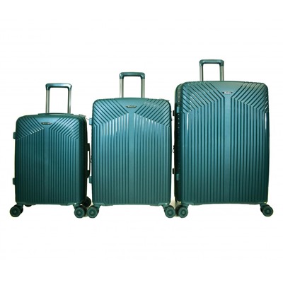 Набор из 3-х чемоданов с расширением 11272 Темно-зеленый