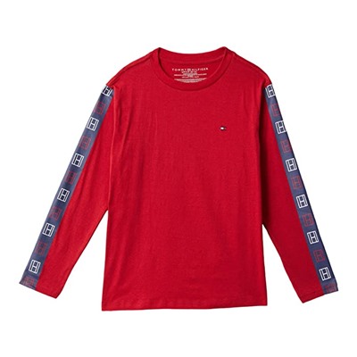 Tommy Hilfiger Kids Outline Flag Long Sleeve T-Shirt (Bid Kids)