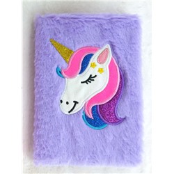 Блокнот плюшевый «Dreamy unicorn», purple, 21,5х15 см, плотность 70 гр.