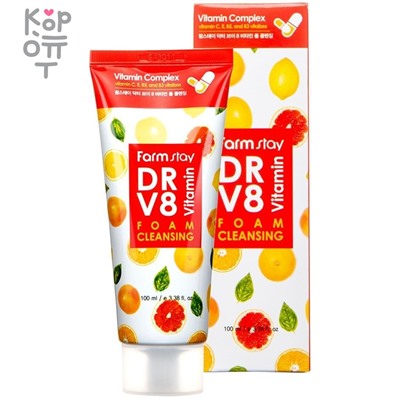 Farm Stay DR-V8 Vitamin Foam Cleansing - Витаминная очищающая пенка для умывания 100мл.,