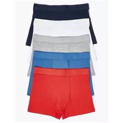 5 Pack Cotton Trunks (2-16 Yrs)