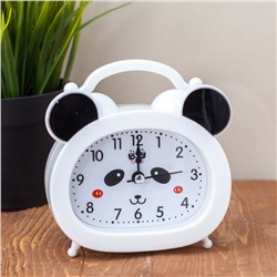 Часы-будильник "Smiling panda", white