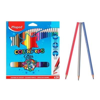 Карандаши трёхгранные 24 цвета, Maped Color Peps