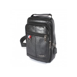 Рюкзак (сумка)  муж искусственная кожа Battr-2107  (однолямочный)  1отд,  плечевой ремень,  2внеш карм,  черный 242065
