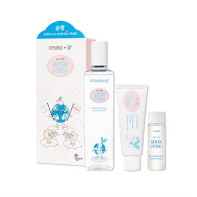 ETUDE HOUSE Soon Jung pH5.5 Регенерирующий тонер  Jumbo Size (350ml) Cica Balm Set