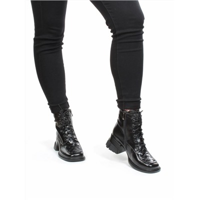 CYY11-1 BLACK Ботинки демисезонные женские (натуральная кожа, байка) размер 39