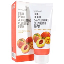 Пенка для лица очищающая с экстрактами персика и манго FRUIT PEACH&APPLE MANGO CLEANSING FOAM, LEBELAGE, 100 мл