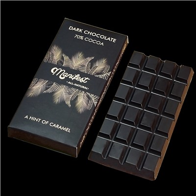 Шоколад горький на кокосовом сахаре 70г “Manifest”