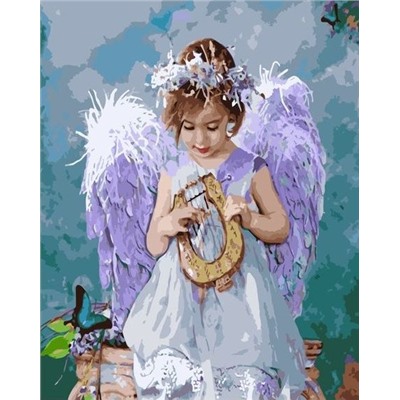 Картина по номерам 40х50 - Ангел с арфой