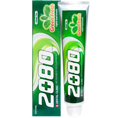 Зубная паста с экстрактом зеленого чая и мятным вкусом Dental Clinic 2080 Green Fresh, KERASYS   120 г