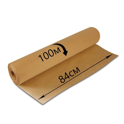 Бумага оберточная, рулон 84 см, намотка-100 м (80 г/м2)