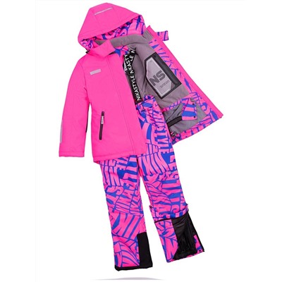 Комплект зимний для девочки NIKASTYLE 7з2023 розовый неон ультрамарин
