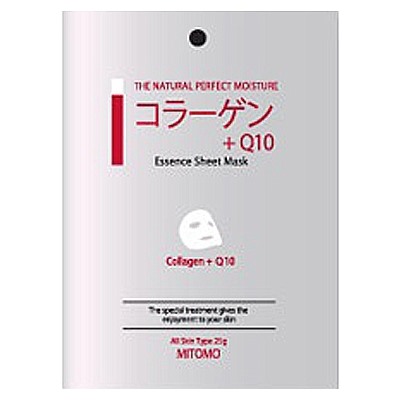 Mitomo Маска для лица Q10 c Коллагеном, омолаживающая для увядающей кожи, 25 гр