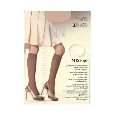 Гольфы женские Miss 40 New Sisi [2 пары] Дроп Un/Nero