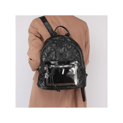 Рюкзак жен текстиль+иск/кожа BT-В 3683D,  1отд,  1внеш,  3внут/карм,  черный SALE 241706