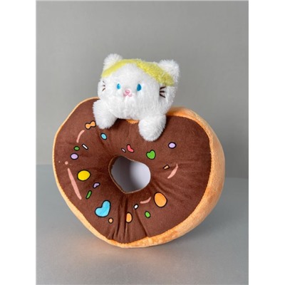 Мягкая игрушка "Cat donut", brown, 20 см