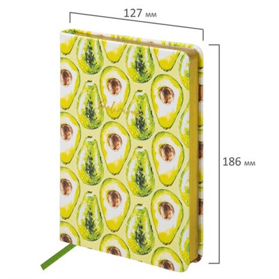 Ежедневник недатированный B6 (127х186 мм), BRAUBERG VISTA, под кожу, твердый, 136 л., "Avocado", 112112
