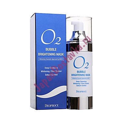 Маска кислородная для лица осветляющая O2 Bubble Brightining Mask, DEOPROCE   100 мл