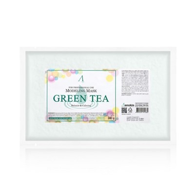 Anskin Green Tea Альгинатная маска успокаивающая с экстрактом зеленого чая  (240g) =Refill=