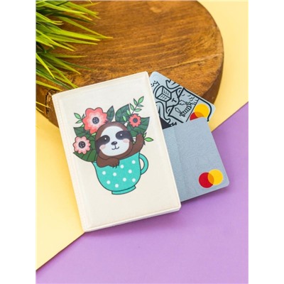 Держатель для карт-книжка "Sloth with flowers" (7 х 10 см)