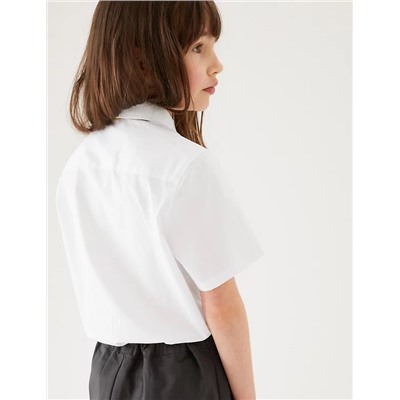 2pk Girls’ Pure Cotton School Shirts (2-18 Yrs)