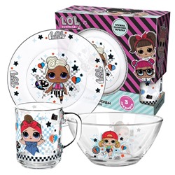 Нарушена упаковка!   L.O.L. Surprise! “Dollsaregogo” Набор посуды в подарочной упаковке, (3 предмета), стекло ND Play 288529