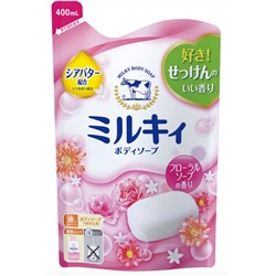 Молочное увлажняющее жидкое мыло для тела с цветочным ароматом "Milky Body Soap", COW  400 мл (запаска)