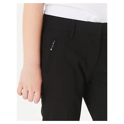 Girls' Slim Leg Regular Fit School Trousers (2-18 Yrs)