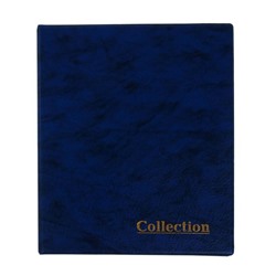 Альбом для монет на кольцах, формат Оптима 230 х 265 мм Calligrata, входит до 20 листов, обложка искусственная кожа, синий