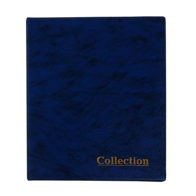 Альбом для монет на кольцах, формат Оптима 230 х 265 мм Calligrata, входит до 20 листов, обложка искусственная кожа, синий