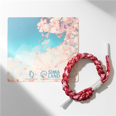 Браслет «Япония» плетёный, цветы, цвет красно-розовый
