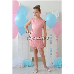 Платье нарядное для девочки арт. ИР-1709-бахрома, цвет розовый