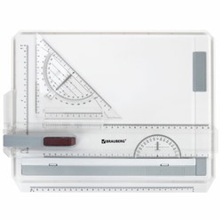 Доска чертежная А4, 370х295 мм, с рейсшиной и треугольником, BRAUBERG, 210535