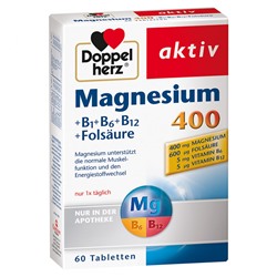 Doppelherz (Доппельхерц) aktiv Magnesium 400 + B1 + B6 + B12 + Folsaure Tabletten 60 шт