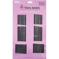 Невидимки "TAN-MAN" Черные (Набор 200 штук)  (ТВ-3156)