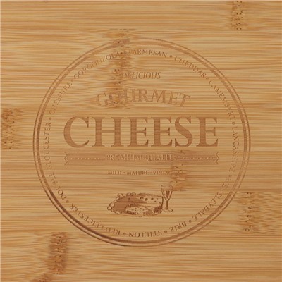 Набор для подачи сыра Доляна Cheese, 3 ножа, доска 38×18,5 см, бамбук