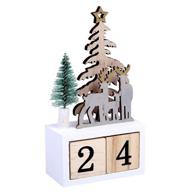Вечный календарь «Ёлки и олени» 7 × 3,5 × 13 см